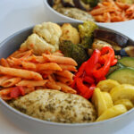 High-Protein Chicken Dinner with Roasted Veggies & Pasta